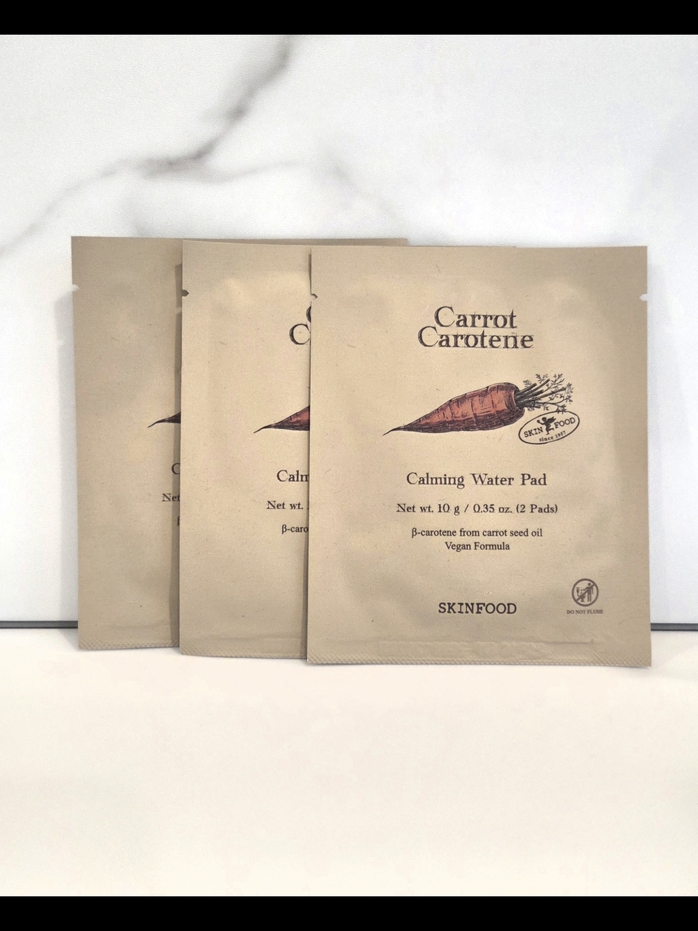 Skinfood Carrot Carotene Calming Water Pad 10g 2 Pads Each Pack - NEW